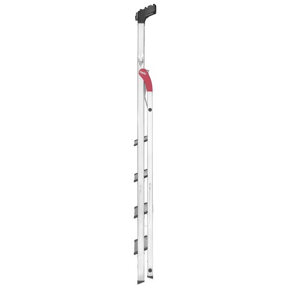 Hailo 5_8814-001 001 EasyClix breite xxl Aluminium-Scherentreppe (4 Stufen), grau