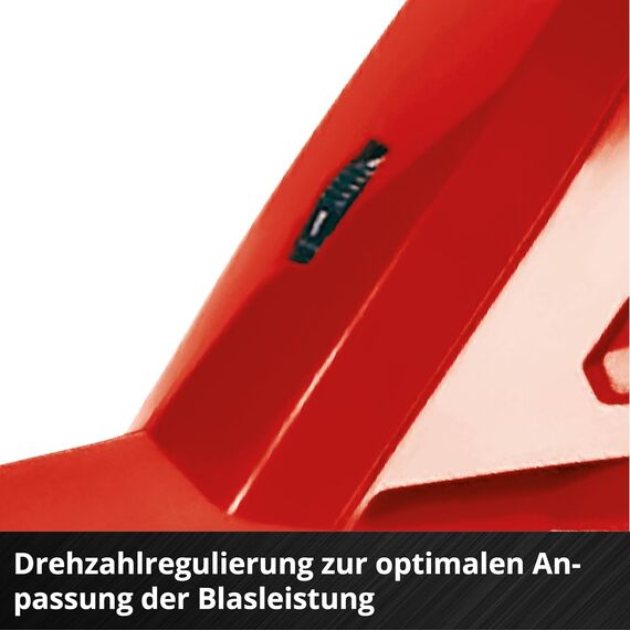 Einhell Akku-Laubbläser GC-CL 18 Li E Solo Power X-Change (18 V, 210 km/h Luftgeschwindigkeit, leicht u. leistungsstark, Drehzahlregelung, Softgrip, ohne Akku) Rot/Schwarz