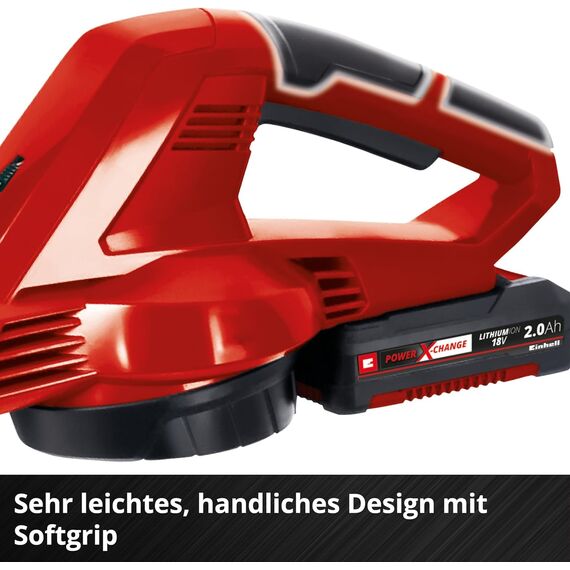 Einhell Akku-Laubbläser GC-CL 18 Li E Solo Power X-Change (18 V, 210 km/h Luftgeschwindigkeit, leicht u. leistungsstark, Drehzahlregelung, Softgrip, ohne Akku) Rot/Schwarz