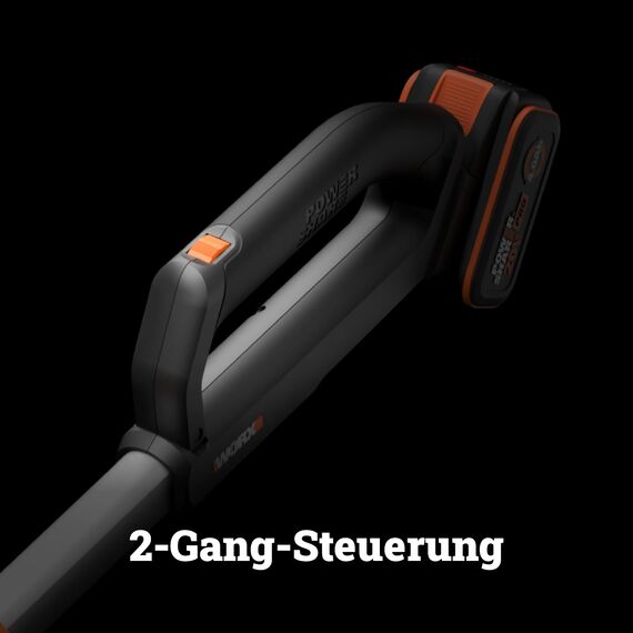 WORX WG543E Nitro Profi Akku-Laubbläser Leafjet 20V - leistungsstarker bürstenloser Motor - Luftgeschwindigkeit 209km/h – Luftmenge 696m³/h - leicht & kompakt - inkl. 4Ah PowerShare Akku & Ladegerät