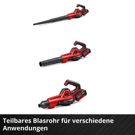 Einhell Akku-Universalbläser GE-UB 18/250 Li E (1x4,0Ah) Power X-Change (18 V, 250 km/h Luftgeschwindigkeit, 3-tlg. Rohr, Drehzahl mit LED-Anzeige, inkl. 1x 4,0 Ah Akku, Ladegerät)