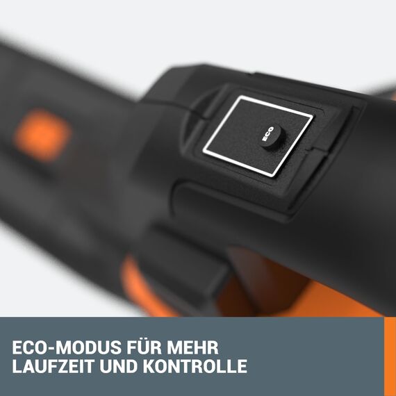 WORX WG583E.9 Akku-Laubbläser/Laubsauger 40V(2x20V), 2 in 1 zum Laub Zusammenkehren & Aufsaugen, max. 575 m³/h Blasleistung, 335km/h Luftstromgeschwindigkeit, 35L Fangsack (ohne Akku und Ladegerät)