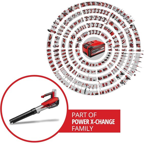 Einhell Akku-Laubbläser GP-LB 18/200 Li E-Solo Power X-Change (Li-Ion, 18V, bürstenloser Motor, Drehzahlregulierung, Axialgebläse-Technologie, ohne Akku und Ladegerät)