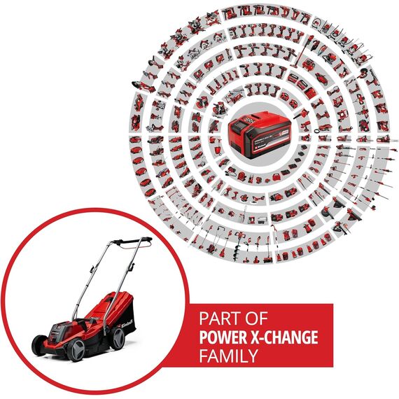 Einhell Akku-Rasenmäher GE-cm 18/33 Li-Solo Power X-Change (18 V, 33 cm Schnittbreite, bis 200 m², Brushless, 30L Grasfangkorb, 25-65 mm Schnitthöhe, ohne Akku)