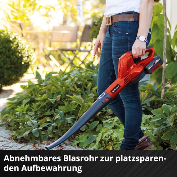 Einhell Akku-Laubbläser GC-CL 18 Li E Solo Power X-Change (18 V, 210 km/h Luftgeschwindigkeit, leicht u. leistungsstark, Drehzahlregelung, Softgrip, ohne Akku) Rot/Schwarz