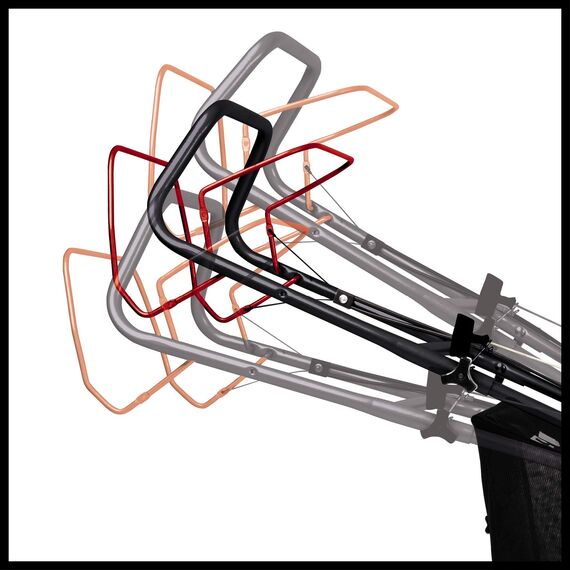 Einhell Benzin-Rasenmäher GC-PM 46/4 S (2 kW, bis 1400 m≤, 4-Takt-Motor, 46 cm Schnittbreite, 50 L Fangsack, abschaltbarer Hinterradantrieb, 9-stufige zentrale Schnitthöhenverstellung 30-80 mm)