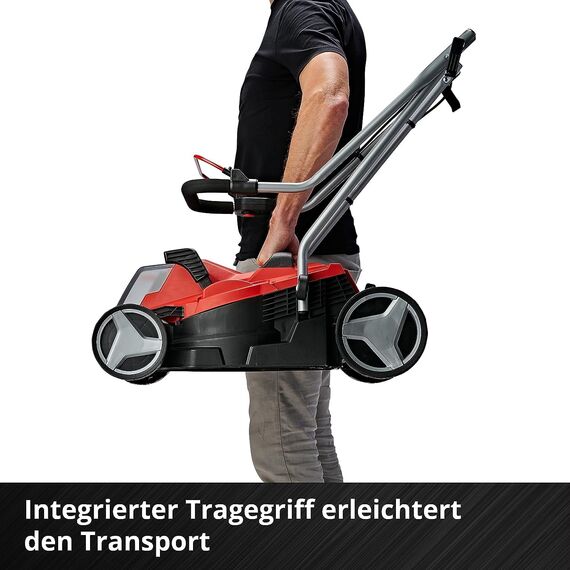 Einhell Akku-Rasenmäher GE-cm 18/33 Li Kit Power X-Change (18 V, 33 cm Schnittbreite, bis 200 m², Brushless, 30L Fangkorb, 25-65 mm Schnitthöhe, inkl. 4,0 Ah Akku + Ladegerät)
