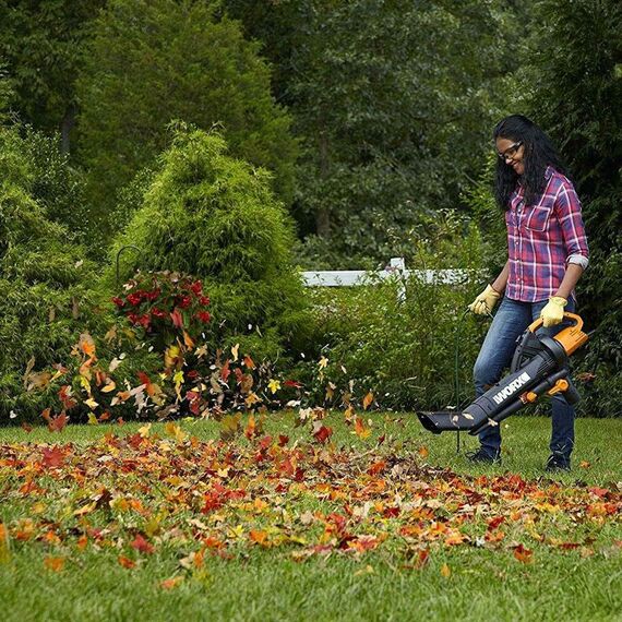 WORX WG505E Trivac Laubbläser & Laubsauger 3000 W – 3-in-1 Funktion als Laubbläser, Laubsauger & Mulcher - 335km/h Blasgeschwindigkeit - 600m³/h Saugvolumen – inkl. 45L Fangsack