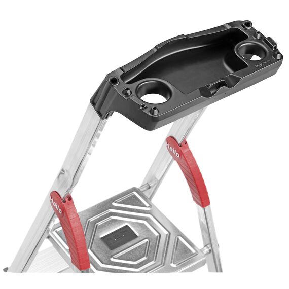 Hailo 5_8814-001 001 EasyClix breite xxl Aluminium-Scherentreppe (4 Stufen), grau