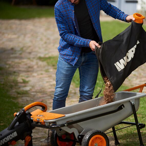 WORX WG505E Trivac Laubbläser & Laubsauger 3000 W – 3-in-1 Funktion als Laubbläser, Laubsauger & Mulcher - 335km/h Blasgeschwindigkeit - 600m³/h Saugvolumen – inkl. 45L Fangsack