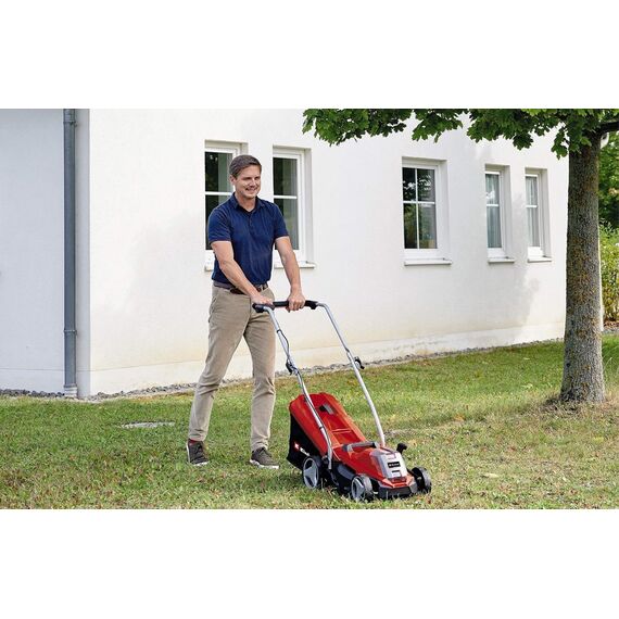 Einhell Akku-Rasenmäher GE-cm 18/33 Li-Solo Power X-Change (18 V, 33 cm Schnittbreite, bis 200 m², Brushless, 30L Grasfangkorb, 25-65 mm Schnitthöhe, ohne Akku)