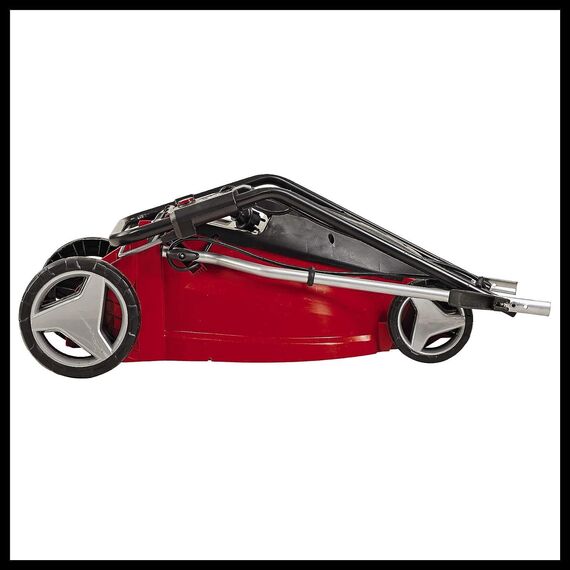 Einhell Elektro Rasenmäher GC-EM 1536 (1.500W, 36cm Schnittbr., 38L Fangbox, 25-65mm Schnitth., klappb. Führungsholm, leicht und robust) Schwarz, Rot