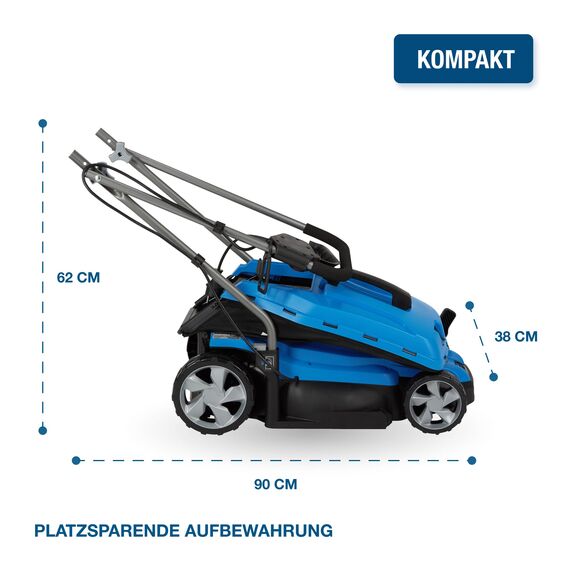 HYUNDAI Elektro-Rasenmäher LM3301E mit Mulchfunktion, Elektromäher, Mulcher, Mäher (33cm, 1300W, 35L Korb, 5-fache zentrale Höhenverstellung)