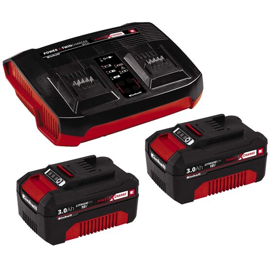 Einhell Akku-Rasenmäher GE-cm 36/34-1 Li Power X-Change (Lithium-Ionen, 5-stufige zentrale Schnitthöhenverstellung, Verstellbarer Führungsholm, inkl. 2X 3,0 Ah Akkus und Twincharger)