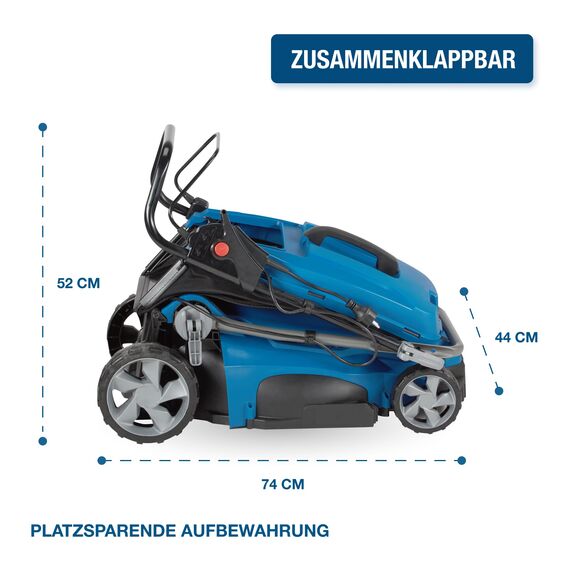 HYUNDAI Elektro-Rasenmäher LM4001E mit Mulchfunktion, Elektromäher, Mulcher, Mäher (40cm, 1800W, 50L Korb, 5-fache zentrale Höhenverstellung)