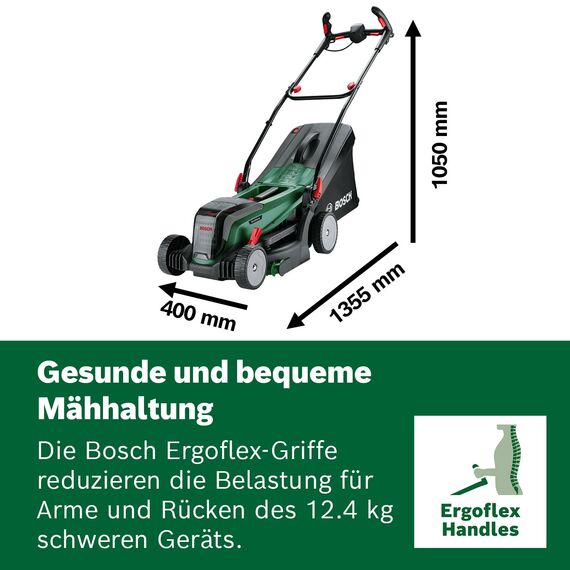 Bosch Akku-Rasenmäher UniversalRotak 2x18V-37-550 (bis zu 500 m2; 18 Volt System; Schnittbreite: 37 cm; ohne Akku und Ladegerät)