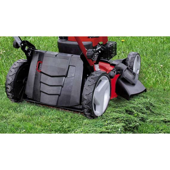Einhell Benzin-Rasenmäher GC-PM 56/2 S HW (für 2.200 m², Frontbumper, OHV-Motor mit GT-Markengetriebe, Einhell Quick-Start-System, Vortex Technology Deck mit 5-in-1-Funktion)