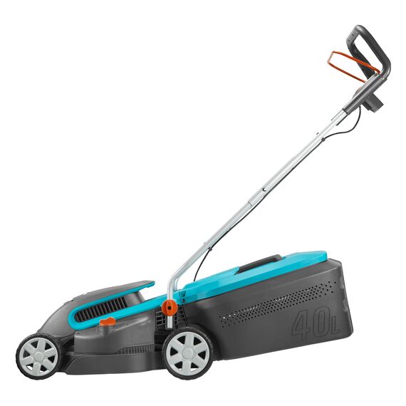 Gardena PowerMax Elektro-Rasenmäher 1400/34: Rasenmäher bis 400 m², 34 cm Schnittbreite, 40 l Fassungsvolumen, ErgoTec Plus-Handgriff (5034-20)