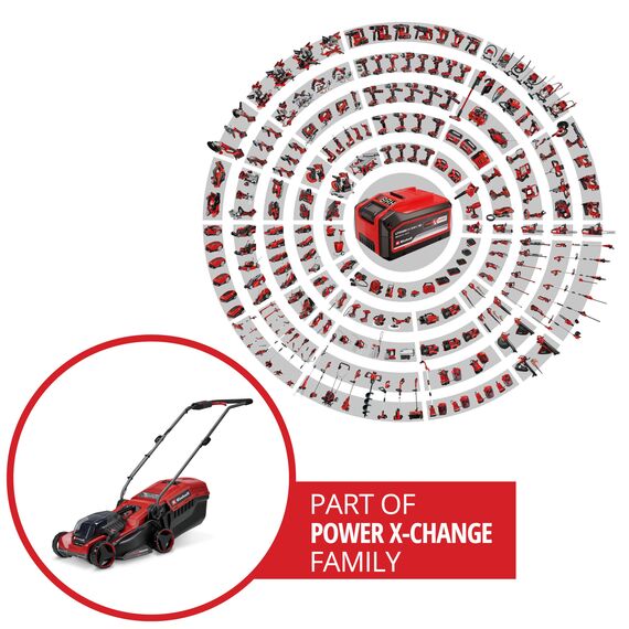 Einhell Akku-Rasenmäher GE-cm 18/32 C Li BL-Solo Power X-Change (18 V, 32 cm Schnittbreite, bis 270 m², Brushless, 27 L Fangkorb, randnahes Mähen, ohne Akku)