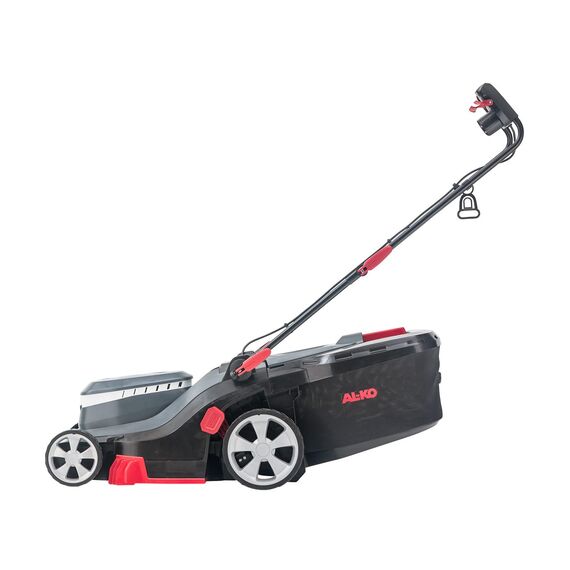 AL-KO Elektro-Rasenmäher 38.2 E Comfort, 38 cm Schnittbreite, 1600 W Motorleistung, 45 L Fangbox, angenehmer Doppelschalter, für Flächen bis 500 m², zentrale 6-fache Schwarz-grau
