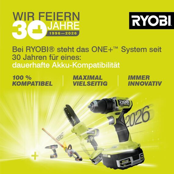RYOBI 18 V ONE+ Akku-Rasenmäher OLM1833B – 33 cm Schnittbreite, ohne Akku & Ladegerät, kompakt für kleine Rasenflächen