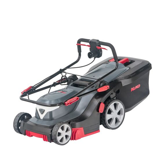 AL-KO Elektro-Rasenmäher 38.2 E Comfort, 38 cm Schnittbreite, 1600 W Motorleistung, 45 L Fangbox, angenehmer Doppelschalter, für Flächen bis 500 m², zentrale 6-fache Schwarz-grau