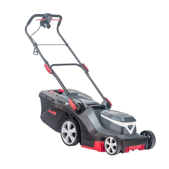AL-KO Elektro-Rasenmäher 38.2 E Comfort, 38 cm Schnittbreite, 1600 W Motorleistung, 45 L Fangbox, angenehmer Doppelschalter, für Flächen bis 500 m², zentrale 6-fache Schwarz-grau