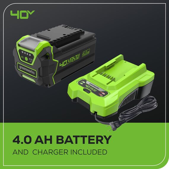 Greenworks 40 V 43,2 cm schnurloser (Push) Rasenmäher (75+ kompatible Werkzeuge), 4,0 Ah Akku und Ladegerät im Lieferumfang enthalten