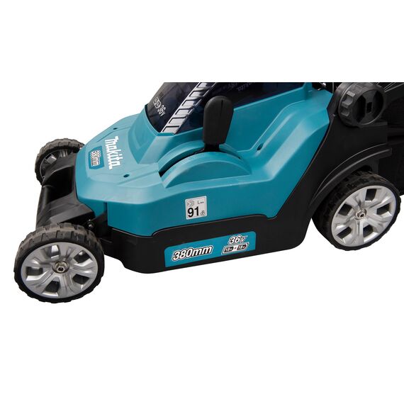 Makita DLM382PM2 Akku-Rasenmäher 2x18 V / 4,0 Ah, 2 Akkus + Doppelladegerät