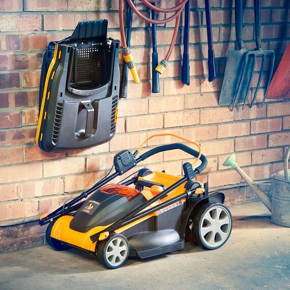 LawnMaster CLMF4841E Akku-Rasenmäher 48V Max 2x24V 4.0Ah Batterie, 41cm 450m² Mulchen 42L, 22-72mm 6-Stufige Schnitthöhenverstellung