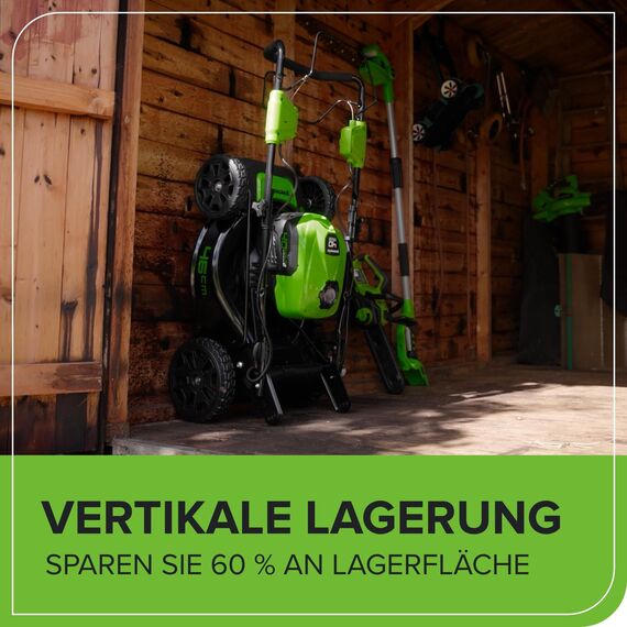 Greenworks GD40LM46SP Selbstfahrender Akku Rasenmäher mit bürstenlosem Motor für größere Flächen bis zu 600 m², 46 cm Schnittbreite, 55-Liter-Sack OHNE 40 V Akku und Ladegerät, 3 Jahre Garantie