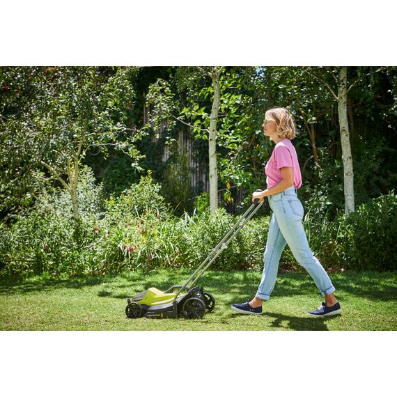 RYOBI 18 V ONE+ Akku-Rasenmäher OLM1833B – 33 cm Schnittbreite, ohne Akku & Ladegerät, kompakt für kleine Rasenflächen