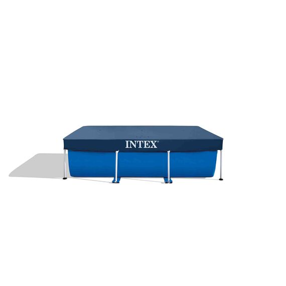 Intex Rectangular Frame Pool - Aufstellpool, Blau - 220 x 150 x 60 cm Cover - Poolabdeckplane - Blau, 300 x 200 x 20 cm - Für Frame