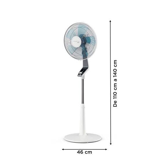Rowenta Standventilator Turbo Silence Extreme, 4 Geschwindigkeitsstufen, Nachtmodus, Turbostufe, automatische Oszillation, bis zu 80 m³/Min. Luftzirkulation, Ventilator leise, weiß/schwarz, VU5640
