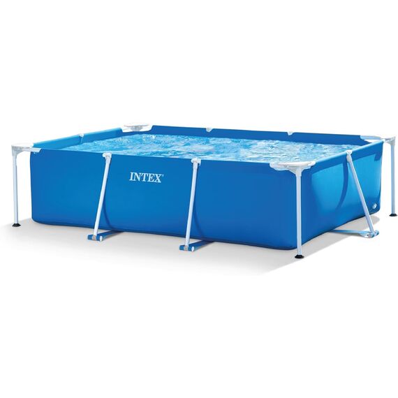 Intex Rectangular Frame Pool - Aufstellpool, Blau - 220 x 150 x 60 cm Cover - Poolabdeckplane - Blau, 300 x 200 x 20 cm - Für Frame