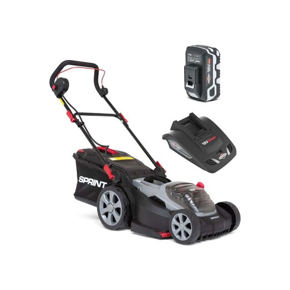 Sprint 18V Lithium-Ionen 37 cm Akku-Rasenmäher 370P18V , Powered by Briggs & Stratton, bis zu 520 m2, inklusive 1x 5Ah Batterie und Ladegerät, 5 Jahre Garantie