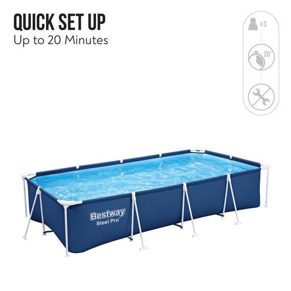 Bestway Steel Pro | Aufstellpool mit Metallrahmen, Familien-Außenpool, 4,0 m