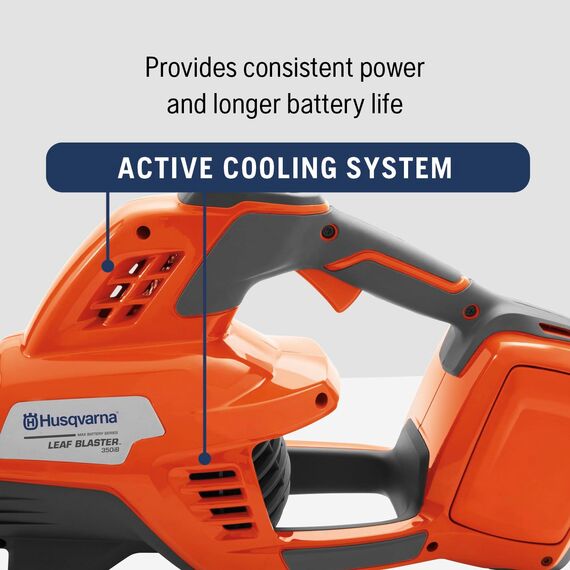 Husqvarna Leaf Blaster 350iB Akku-Laubbläser, kabellos, 200 MPH 800 CFM, Akku-Laubbläser mit bürstenlosem Motor und leisem Betrieb, 40 V Lithium-Ionen-Akku und Ladegerät im Lieferumfang enthalten