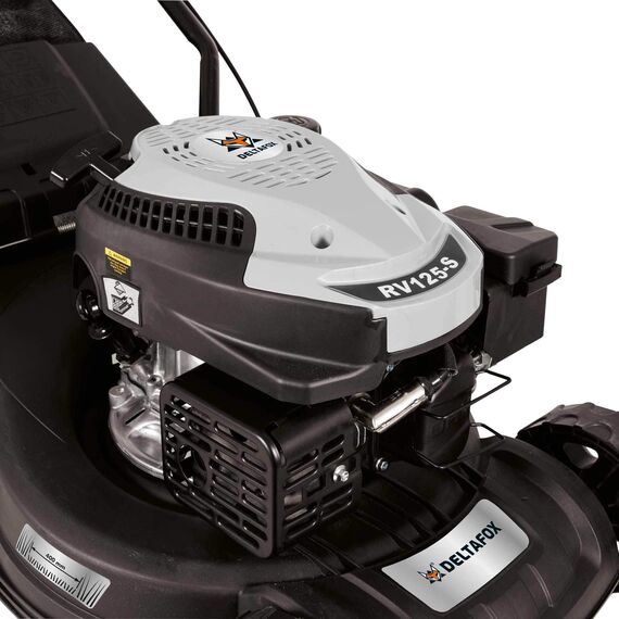 DELTAFOX Benzin Rasenmäher - 4-Takt Motor RATO RV125-127,1 cm³ Hubraum - 400 mm Schnittbreite - 40l Grasfangsack - 0,8 l Benzintank