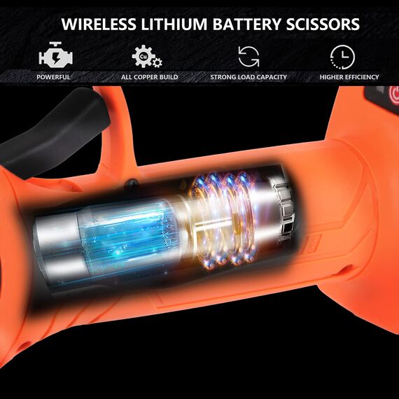Professionelle Elektrische Astschere, Bravolu Mini Elektro Astschere mit 21V Batterie 2 Stück 2000mAh Lithium-Batterie, 30mm Gartenschere Elektrisch Gartenschere für Hecke, Baum, Obst