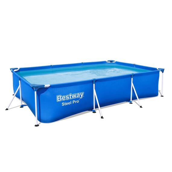 Bestway Steel Pro Framepool ohne Pumpe, eckig, 300 x 201 x 66 cm, 56404-19, Blau