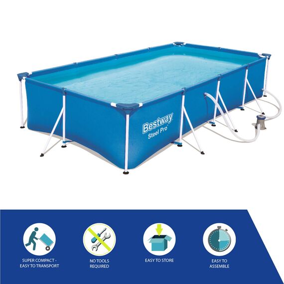 Bestway Steel Pro Swimmingpool mit Filterpumpe, 4,0 m