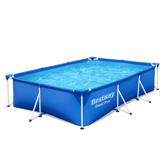 Bestway Steel Pro Framepool ohne Pumpe, eckig, 300 x 201 x 66 cm, 56404-19, Blau
