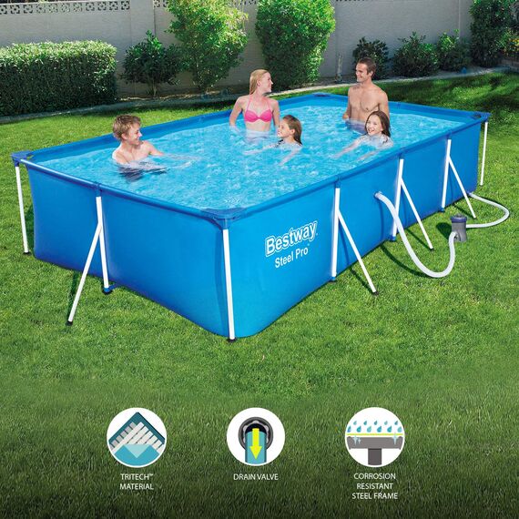 Bestway Steel Pro Swimmingpool mit Filterpumpe, 4,0 m