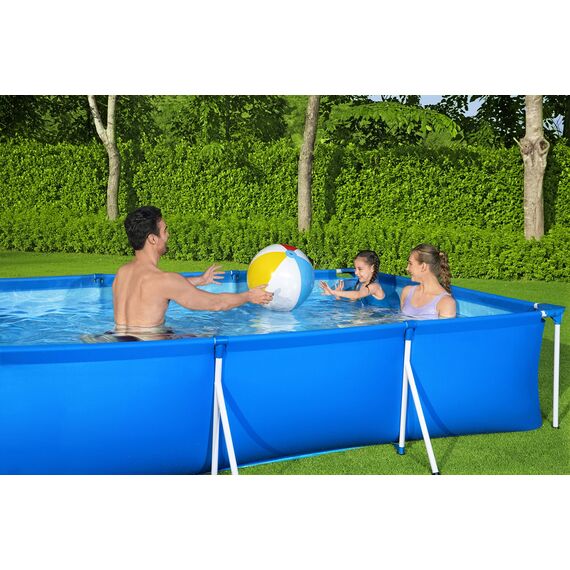 Bestway Steel Pro Framepool ohne Pumpe, eckig, 300 x 201 x 66 cm, 56404-19, Blau
