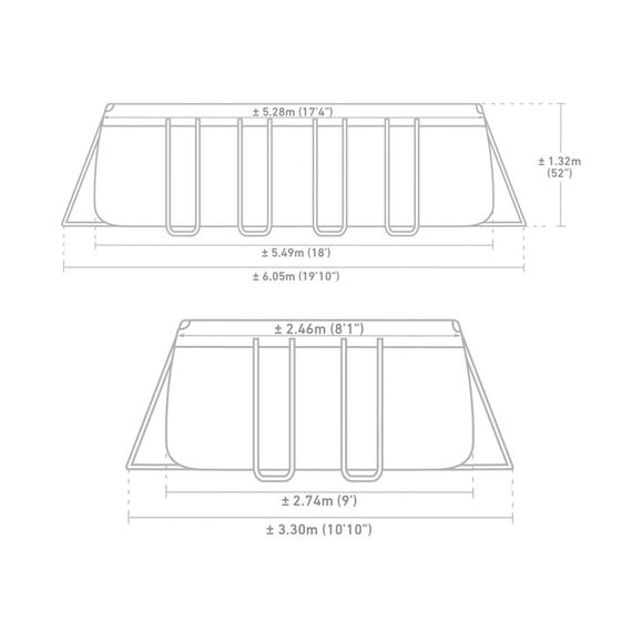 Intex Schwimmbadrahmen-Set Ultra Quadra, 549 x 274 x 132 cm, XTR 26356