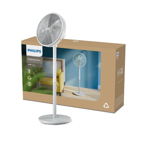 Philips Standventilator Serie 2000. Stark & superleise mit SilentWings Technologie. 19 dB. 2-in-1-Tisch- & Standventilator. Neigung & Oszillation einstellbar. 12-Stunden-Timer. Weiß. (CX2550/00)