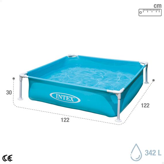 Intex 57173NP - Mini Frame Pool Blau, Stahl und PVC, Blau, 122x122x30 cm