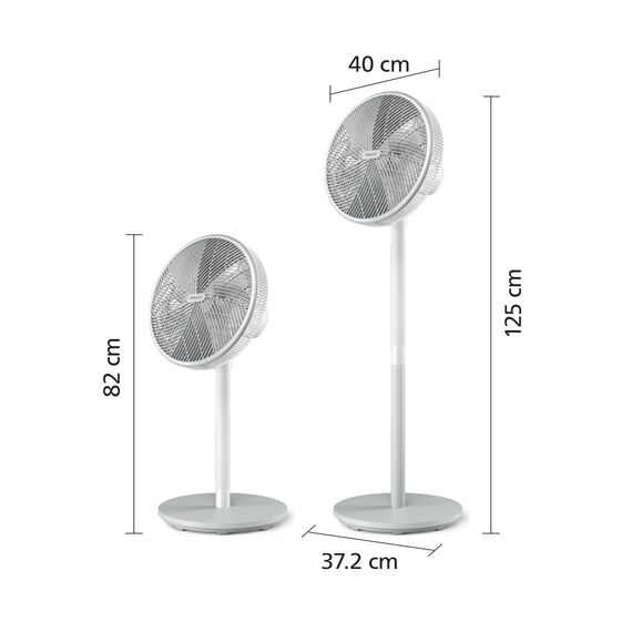 Philips Standventilator Serie 2000. Stark & superleise mit SilentWings Technologie. 19 dB. 2-in-1-Tisch- & Standventilator. Neigung & Oszillation einstellbar. 12-Stunden-Timer. Weiß. (CX2550/00)