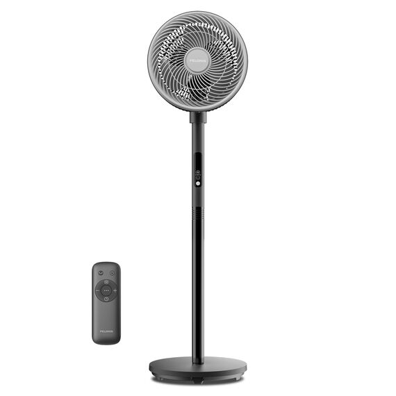 PELONIS Standventilator mit Fernbedienung Touch Display 3D Zirkulation 36.5dB Leise 10m Luftstrom Höhenverstellbar 60/111cm 4 Stufen mit Timer, Abnehmbarer Schutzgitter Rotationslüfter